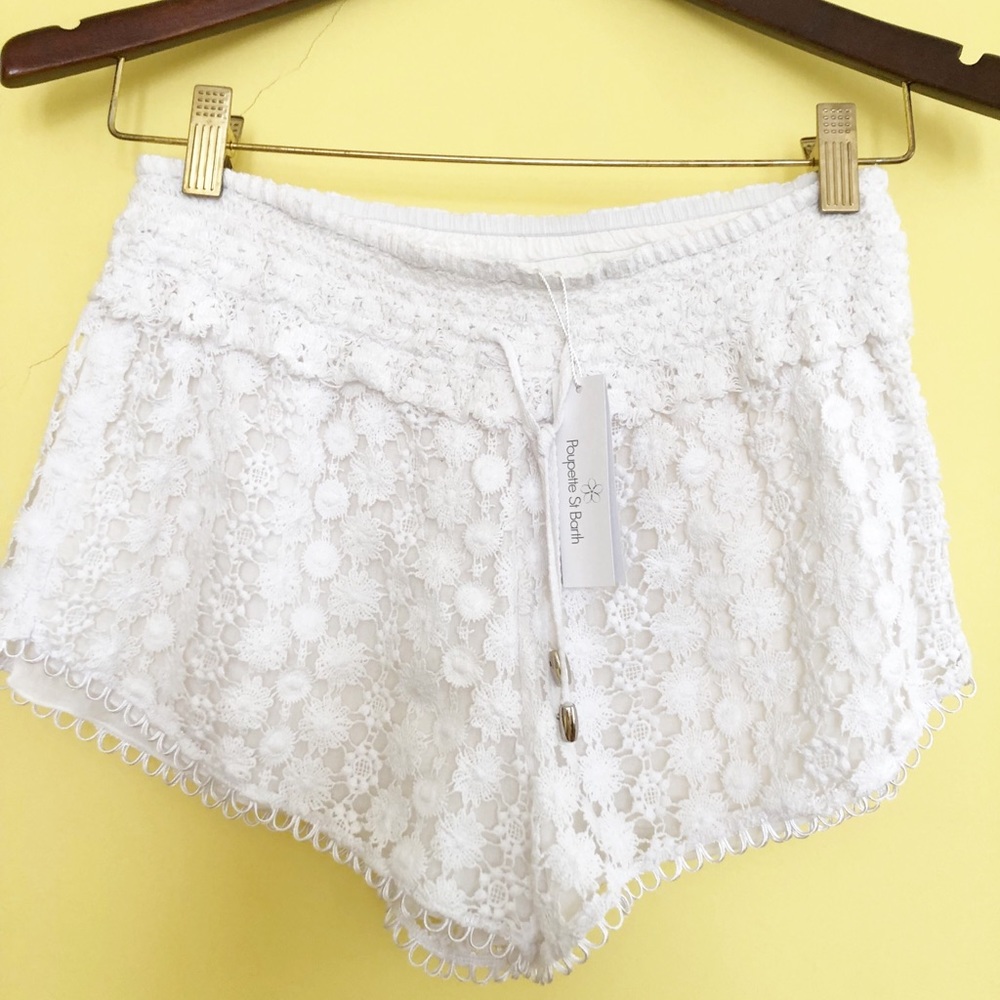 Poupette St Barth Swim Boxer Short White Cotton L